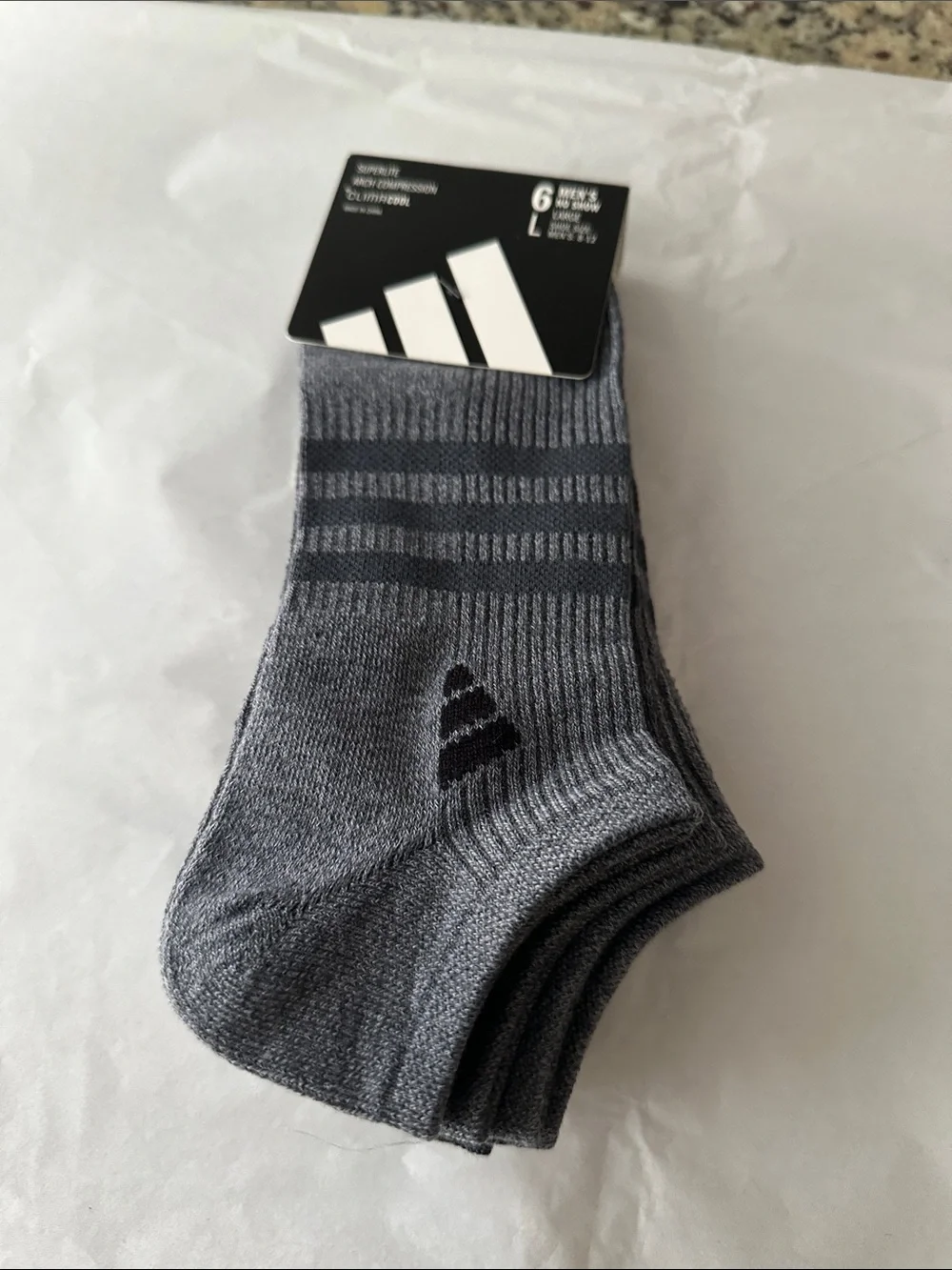 adidas Men's Low-Cut Athletic Socks in Dark Gray and Charcoal (6 Pack)